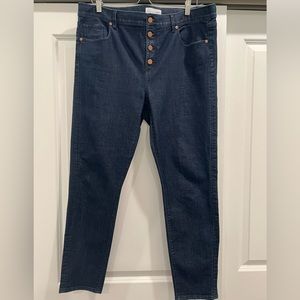 LOFT HIGH WAIST SKINNY BUTTON FLY JEANS Sz 33/16